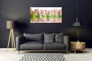 Quadro in vetro Tulipani Pianta Naturale 100x50 cm