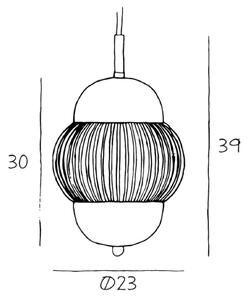 DESIGN BY US Lampada a sospensione Shahin, Ø 23 cm, a 3 luci, bianco / trasparente