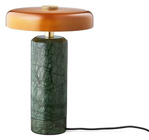 DESIGN BY US Lampada da tavolo ricaricabile Trip LED, verde/arancio, marmo, vetro, IP44