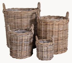 Set di 4 portavasi in rattan Caor