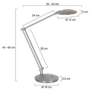 Steinhauer Lampada da scrivania Zenith, dimmerabile, Alluminio / Grigio / Zincato, Studio / Ufficio, Metallo, Moderno, Lampada da tavolo