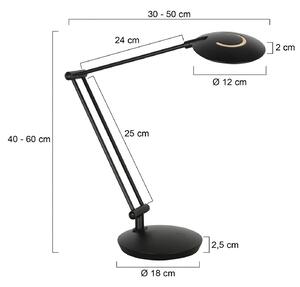 Steinhauer Lampada da scrivania Zenith, dimmerabile, Nero, Studio / Ufficio, Metallo, Moderno, Lampada da tavolo