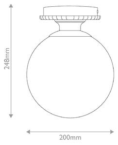 Elstead Plafoniera soffitto Otis, dimmerabile, Nero, Bagno, Vetro, Vintage, Plafoniera