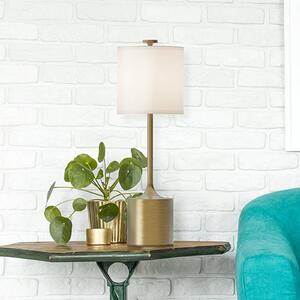 Elstead Lampada da tavolo Issa, Crema / Ambra, Soggiorno / Sala da pranzo, Alluminio, Vintage, Lampada da tavolo