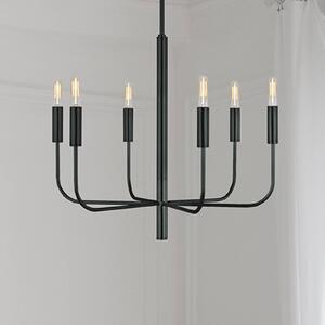 FEISS Lampadario a soffitto Brianna, dimmerabile, Nero, Soggiorno / Sala da pranzo, Metallo, Lampadario