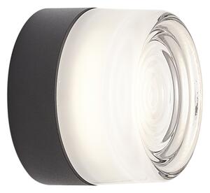 Lampada da parete di design nera con vetro opale IP44 - Michele