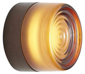 Lampada da parete di design bronzo scuro con vetro ambrato IP44 - Michele