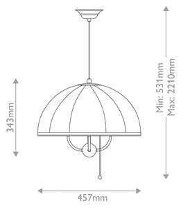 Elstead Lampada a sospensione Crosby, dimmerabile, Ottone / Oro, Soggiorno / Sala da pranzo, Metallo, Vintage, Lampada a sospensione