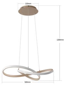 Brilagi - LED dimmerabile. lampadario a sospensione con cavo INFINITY LED/55W/230V 50x50 cm beige + telecomando