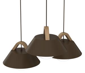Lampadario a sospensione con cavo FUNDA 3xE27/15W/230V marrone