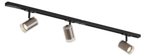 Sistema di illuminazione a binario moderno nero con 3 faretti color canna di fucile 1 fase - Iconic Lloyd