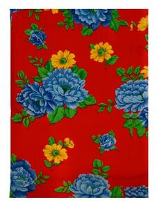 Tessuto per sedia sdraio fantasia fiorata h. 39 cm Rosso 1 mt