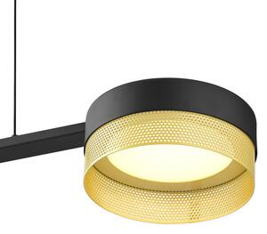 HELL Mesh lampada LED sospens. 3 luci, dimmer nero/oro