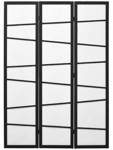 HOMCOM Paravento Separè a 3 Pannelli Pieghevole in Legno, 170x120cm, Nero e Bianco|Aosom