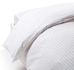 Sacco Copripiumino In Raso Di Cotone Raso Rigato Matrimoniale Hotellerie Tinta Unita Bianco Caleffi