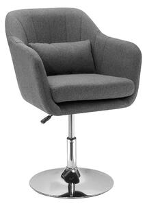 HOMCOM Poltroncina Girevole con Braccioli e Altezza Regolabile, 57x57x77.5-87cm, Grigio