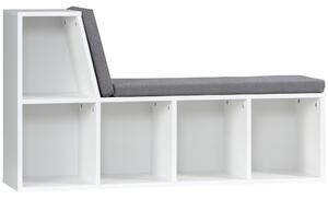 HOMCOM Libreria Moderna a 5 Ripiani Aperti con 2 Cuscini, in Legno, 108x30x60 cm, Grigio | Aosom Italy