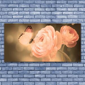 Foto quadro su tela Farfalla Rose Natura 100x50 cm