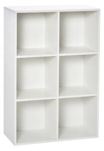 HOMCOM Mobile Libreria Moderno a 6 Cubi in Legno, 65.5x30x97.5 cm, Bianco | Aosom Italy