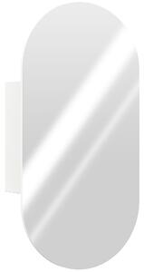 HOMCOM Specchio Bagno Ovale Moderno con Armadietto e Due Ripiani, 45x90 cm, Bianco | Aosom Italy