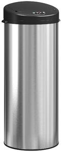 HOMCOM Bidone per Rifiuti da 55L con Sensore per Apertura Automatica e Chiusura Ammortizzata, 32x30x72.5 cm, Argento | Aosom Italy