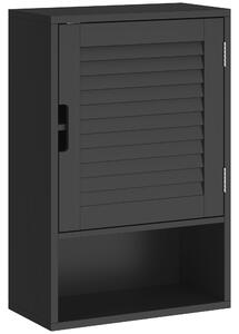 HOMCOM Armadietto Bagno a Parete con Ripiano Regolabile e Anta Ammortizzata, 40x20x60 cm, Nero | Aosom Italy