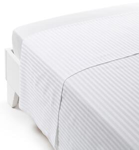 Lenzuolo Superiore In Raso Di Cotone Raso Rigato Matrimoniale Hotellerie Tinta Unita Bianco Caleffi