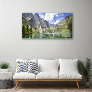 Quadro su vetro Paesaggio del lago di montagna 100x50 cm