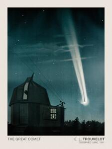 Stampa artistica The Great Comet of 1881 Stargazing Vintage Space Station Astronomy Celestial Science Poster - E L Trouvelot, (30 x 40 cm)