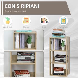HOMCOM Libreria Scaffale in Legno con 3 Ripiani, Design Antiribaltamento, Piedini Antiscivolo, 40x29.2x87.9cm