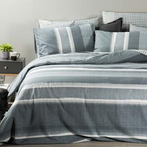 Copripiumino Con Federe In Cotone Denim Matrimoniale New Generation Moderno Grigio Caleffi