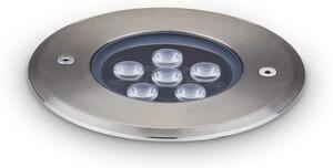Lampada Da Incasso Moderna Floor Alluminio Cromo Led 6W 3000K Luce Calda