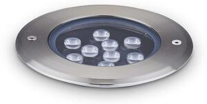 Lampada Da Incasso Moderna Floor Alluminio Cromo Led 12W 3000K Luce Calda