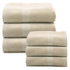 Set Asciugamani In Spugna In Cotone Spugna Standard Spugnissima Tinta Unita Sabbia Caleffi