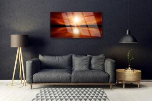 Quadro vetro Sole Cielo Acqua Paesaggio 100x50 cm
