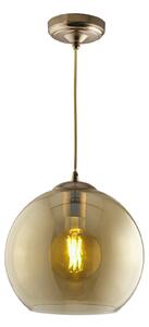 Sospensione Contemporanea Balls Acciaio Adjustable Vetro Ambra 1 Luce E27 D30Cm