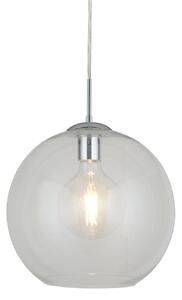 Sospensione Contemporanea Balls Acciaio Cromo Vetro Trasparente 1 Luce E27 D30Cm