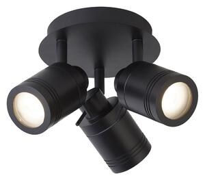 Plafoniera Contemporanea Sansone Acciaio Nero Policarbonato 3 Luci Gu10