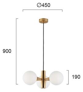 Lampadario sospeso a cavo GLOBE 3xE14/7W/230V dorato