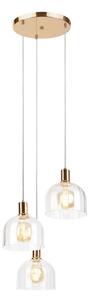 Lampadario a sospensione con cavo VIVE 3xE27/15W/230V, dorato