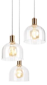Lampadario a sospensione con cavo VIVE 3xE27/15W/230V, dorato