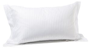 Coppia Federe In Raso Di Cotone Raso Rigato CM. 50x80 Hotellerie Tinta Unita Bianco Caleffi