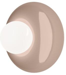 Applique Vintage Bumbum Ceramica Grigio Sabbia Vetro Opalino 1 Luce G9 D13,5Cm
