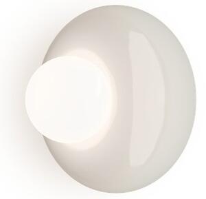 Applique Plafone Vintage Bumbum Ceramica Crema Vetro Opalino 1 Luce G9 D13,5Cm
