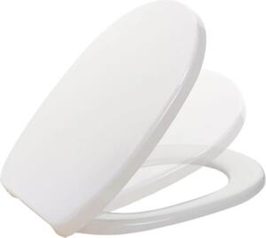 MKW Sedile WC Aida Plus con coperchio, chiusura rallentata, cerniera in acciaio inox a pressione, bianco, 1 pezzo