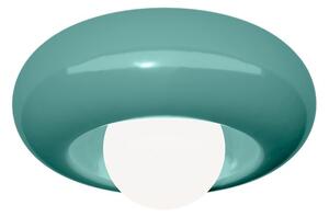 Applique Vintage Bumbum Ceramica Turchese Vetro Opalino 1 Luce E27 D40,5Cm