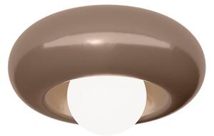 Applique Plafone Vintage Bumbum Ceramica Moka Vetro Opalino 1 Luce E27 D40,5Cm