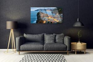Quadro vetro Città di mare Montagne Paesaggio 100x50 cm