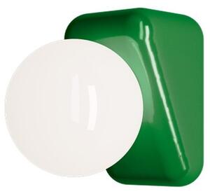 Applique Vintage Flip Ceramica Verde Bali Vetro Opalino 1 Luce G9
