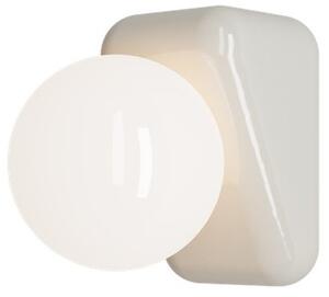 Applique Vintage Flip Ceramica Crema Vetro Opalino 1 Luce G9